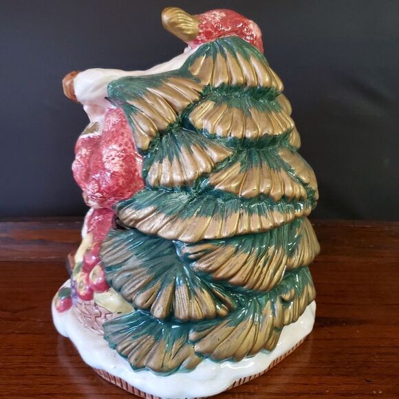 Fitz & Floyd Forest Festival Santa Cookie Jar - Picture 3 of 11